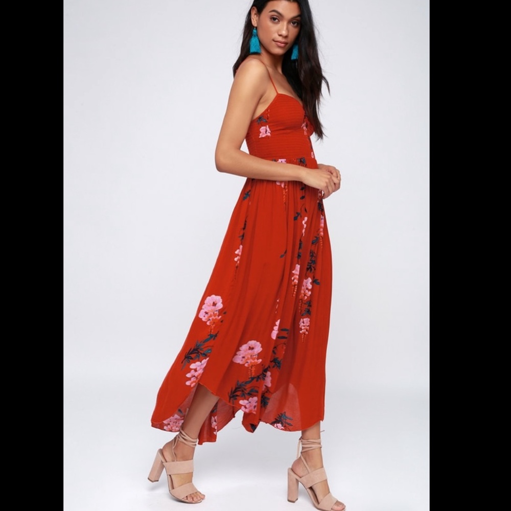 Free People Beau Red Maxi Dress